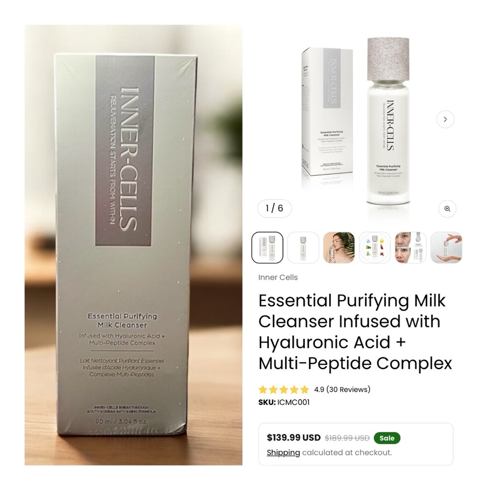 Inner-Cells Essential Purifying Milk Cleanser. NIB! MSRP$140!